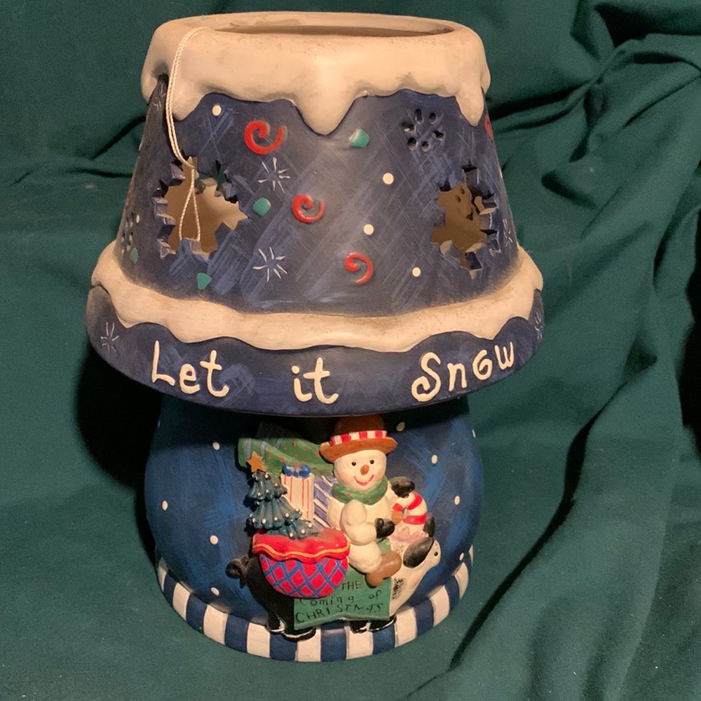 Snowman 2pc candle holder.